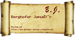 Berghofer Január névjegykártya